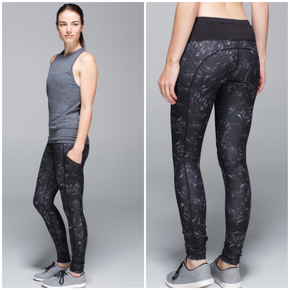 Lululemon Speed Tight Arsenal Gray Black Leggings